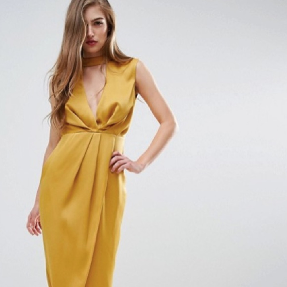 ☀️NWT☀️ ASOS floating neck midi dress US Size 2